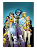 New X-Men #1 Cover: Ashido, Noriko, Wind Dancer, Prodigy and New X-Men Fighting