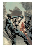 X-Men/Fantastic Four #3 Cover: Mr. Fantastic, Cyclops, Storm, Human Torch and Brood