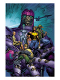 New X-Men #514 Cover: Sentinel, Wolverine, Beak, Nova, Cassandra and E.V.A.