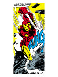 Marvel Comics Retro: The Invincible Iron Man Comic Panel, Fighting, Charging and Smashing - Zung!