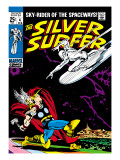 Marvel Comics Retro: Silver Surfer Comic Book Cover #4, Thor