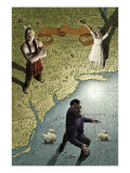 Marvel 1602 #8 Cover: Captain America, Nick Fury and Virginia Dare