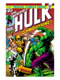 Marvel Comics Retro: The Incredible Hulk Comic Book Cover #181, with Wolverine and the Wendigo