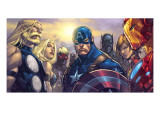 Buy Ultimates 3 #5 Cover: Captain America, Hawkeye, Black Panther, Iron Man, Wasp, Thor and Sif at AllPosters.com