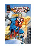 Fantastic Four #574 Cover: Spider-Man, Franklin Richards and Human Torch