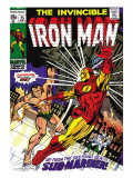 Marvel Comics Retro: The Invincible Iron Man Comic Book Cover #25, Fighting Namor, Sub-Mariner