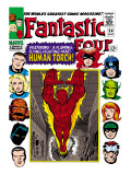 Marvel Comics Retro: Fantastic Four Family Comic Book Cover #54, Featuring the Human Torch