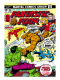 Marvel Comics Retro: Fantastic Four Family Comic Book Cover #166, Thing Vs. Hulk