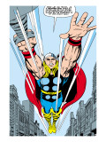 Marvel Comics Retro: Mighty Thor Comic Panel, Flying