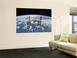 The International Space Station in Orbit Above the Earth