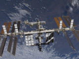 International Space Station in Orbit Above the Earth