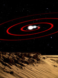 Illustration of Two Stars That Have Moved So Close That Each Becomes Tidally Warped Towards the Oth