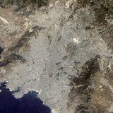 True-Color Satellite View of Central Athens, Greece