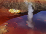 Papandayan Acid Lake with Fumarole Reflection, Java Island, Indonesia