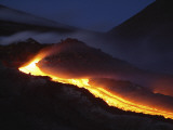 Buy Mount Etna Lava Flow at Night, Sicily, Italy at AllPosters.com