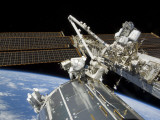 Astronauts Perform a Series of Tasks on the Exterior of the International Space Station