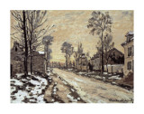 Road at Louveciennes, Melting Snow, Sunset