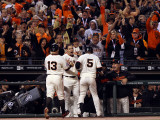 Texas Rangers v San Francisco Giants, Game 1: Juan Uribe, Cody Ross, Pat Burrell, Bruce Bochy