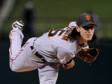 Texas Rangers v. San Francisco Giants, Game 5:  Starting pitcher Tim Lincecum
