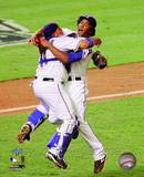 Bengie Molina & Neftali Feliz Celebrate winning the 2010 ALCS