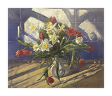 Spring Flowers and Window Reflection