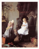 Two Girls Dressing a Doll