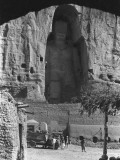 Buy The Great Buddha Statue Carved into a Cliff at Bamian at AllPosters.com