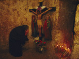Buy A Greek Pilgrim Prays in the Grotto Where Jesus Was Sentenced to Die at AllPosters.com