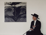 Buy Painter Georgia O'Keeffe Sits before Her Vision of 'Black Place Iii' at AllPosters.com