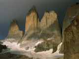Sharp, Towering Mountain Peaks in Torres Del Paine, Chile