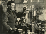 Doctor Edward Atkinson in His Lab During Captain Scott's Expedition