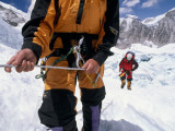 Climbing the Khumbu Ice Fall of Mount Everest
