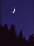 Buy A Crescent Moon Hangs over Ridges Leading to Maggies Peaks at AllPosters.com