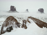 Snow and Fog Shrouded Needles Mountains