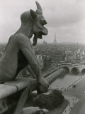 Buy A Gargoyle Looking over the City of Paris at AllPosters.com