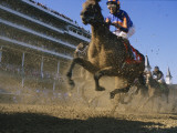 Close Action Shot of Horses Racing in the Kentucky Derby