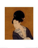 Woman at Her Morning Toilette, a Hanging Scroll Painting
