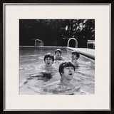 Paul McCartney, George Harrison, John Lennon and Ringo Starr Taking a Dip in a Swimming Pool