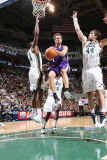 Sacramento Kings v Utah Jazz: Beno Udrih, C.J. Miles and Kyrylo Fesenko
