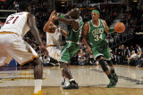 Boston Celtics v Cleveland Cavaliers: Paul Pierce, Joey Graham and Kevin Garnett