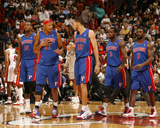 Buy Detroit Pistons v Miami Heat: Greg Monroe, Charlie Villanueva, Tayshaun Prince and Rodney Stuckey at AllPosters.com