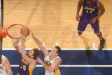 Los Angeles Lakers v Indiana Pacers: Pau Gasol and Jeff Foster