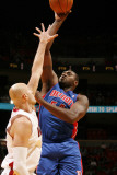 Detroit Pistons v Miami Heat: Jason Maxiell and Zydrunas Ilguskas
