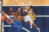 Orlando Magic v Indiana Pacers: Dwight Howard and Brandon Rush