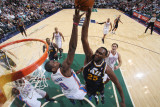 Oklahoma City Thunder v Utah Jazz: Al Jefferson and Serge Ibaka