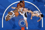 Cleveland Cavaliers v Orlando Magic: Leon Powe, Marcin Gortat and Quentin Richardson