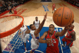 New Jersey Nets v Los Angeles Clippers: Derrick Favors and Jarron Collins