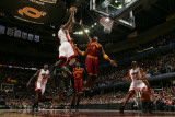Miami Heat v Cleveland Cavaliers: LeBron James, Jamario Moon and Antawn Jamison