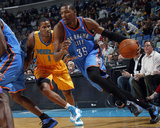 Oklahoma City Thunder v New Orleans Hornets: Kevin Durant and Trevor Ariza