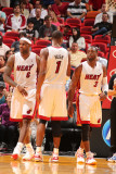 Washington Wizards v Miami Heat: LeBron James, Chris Bosh and Dwyane Wade